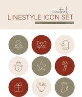 File Linestyle Icon Set Christmas Edition vector