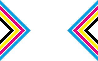 Abstract print background with arrows in cmyk colors. Business design banner with space for your text. Vector illustration