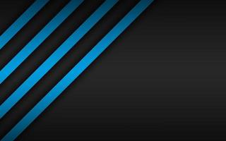 Black corporate abstract background with oblique blue stripes. Technology design. Vector illustration