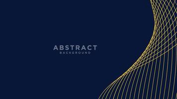 abstract blue wavy background with gold line wave, Trendy gradient shapes composition. Cool background design for posters. Vector illustration