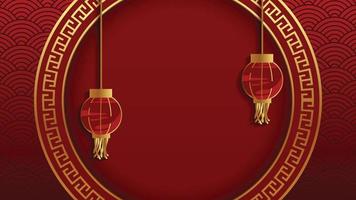 Chinese new year. Festive gift card templates with realistic 3d design elements. vector