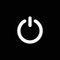 eps10 white vector power on or off button abstract art icon isolated on black background. turn on or off symbol in a simple flat trendy modern style for your website design, logo, and mobile app