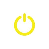 eps10 yellow vector power on or off button abstract art icon isolated on white background. turn on or off symbol in a simple flat trendy modern style for your website design, logo, and mobile app