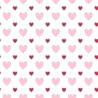 Seamless pattern with pink and magenta hearts. Design for Valentines Day, wedding and mothers day celebration. Perfect for greeting cards, home decor, textile, wrapping paper, scrapbooking. vector