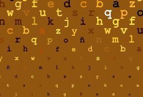 Dark orange vector texture with ABC characters.