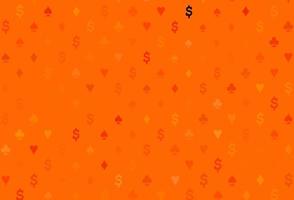 Light orange vector texture with playing cards.