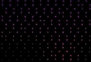 textura de vector rosa oscuro con caracteres abc.