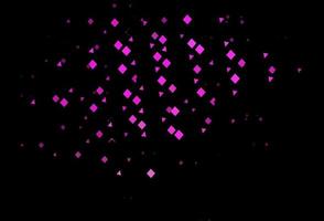 Dark pink vector background with triangles, circles, cubes.