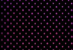 Dark pink vector background with cards signs.