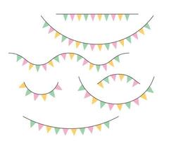 Decorative colorful party pennants for birthday celebration vector