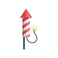 Red firework rocket vector