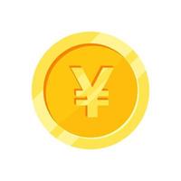 Yen gold coin flat design vector