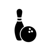 juego de bolos icono de bola y pin de bolos. icono de vectores