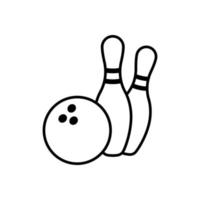 Bowling game. Bowling ball and pin icon. Vector icon.