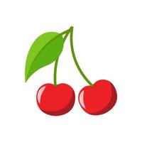 Red cherry flat design art vector