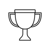Trophy vector line art isolated on white background