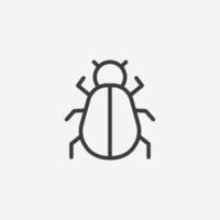 Software bug icon vector. insect, animal, virus isolated symbol sign vector