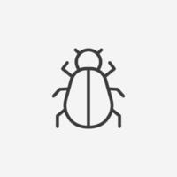 Software bug icon vector. insect, animal, virus isolated symbol sign vector