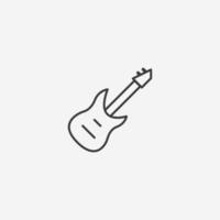 vector de icono de guitarra de rock. rock, concierto, música, metal, musical, instrumento, símbolo eléctrico