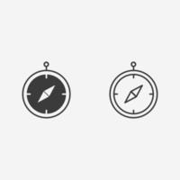 Compass icon vector. discovery, guide, navigation, arrow, direction symbol sign vector