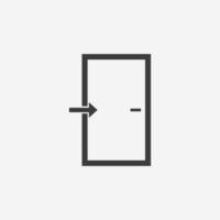 door icon vector. exit, enter, entry, inside, log in, entrance symbol sign vector