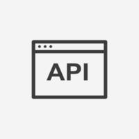 API, software, application, programming icon vector isolated symbol sign