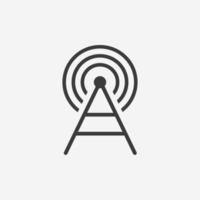 antenna, broadcast, signal, tower icon vector symbol sign