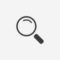 Magnifying glass icon vector. find, magnifier, search, lens, loupe, glass, zoom symbol sign vector