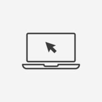 laptop computer monitor icon vector. display, screen symbol sign vector