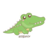 Alphabet A For Alligator Vocabulary Illustration Vector Clipart