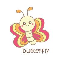 Alphabet B For Butterfly Illustration Vector Clipart