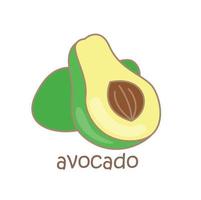 Alphabet A For Avocado Vocabulary Illustration Vector Clipart