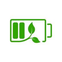 Ecological Rechargeable Accumulator with Leaf Glyph Pictogram. Eco Green Energy Sign. Renewable Battery Silhouette Icon. Efficiency Recycle Electric Power Symbol. Isolated Vector Illustration.