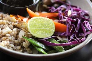 Barley wheat vegatable salad photo