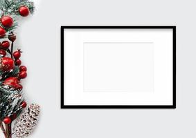 maqueta de marco interior de navidad negro foto