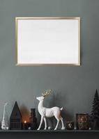 Gold Christmas interior frame mockup photo