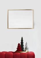 Gold Christmas interior frame mockup photo