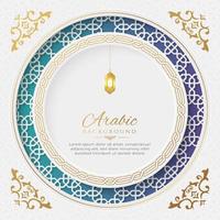 fondo ornamental de lujo blanco y dorado elegante islámico árabe con patrón de borde árabe vector