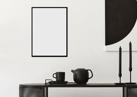 Black interior frame mockup photo