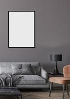 Black interior frame mockup isolated on a transparent background photo