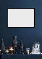 maqueta de marco interior de navidad negro aislado en un fondo transparente foto