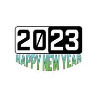 feliz año nuevo 2023 ilustración de diseño vectorial con fondo blanco. vector