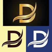 Luxury logo design with monogram letter D vector