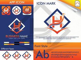 Letter H finance logo premium vector