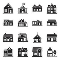 colección de iconos sólidos de diseños de casas vector