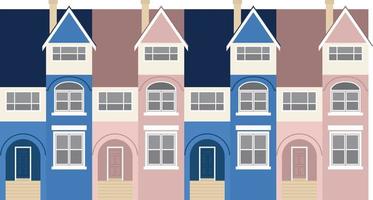 row house vector illustration