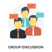 Trendy Group Discussion vector