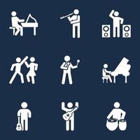 Set of Instrumentalists Icon Designs vector