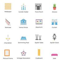 Home Design and Decor Icons Set vector