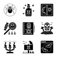 Horror Halloween Solid Icons Pack vector